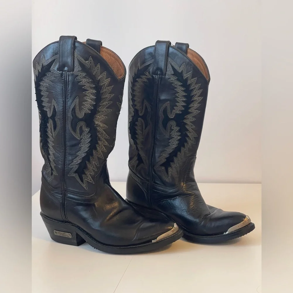 Vintage Harley Davidson Black Cowboy Boots Men’s 6.5